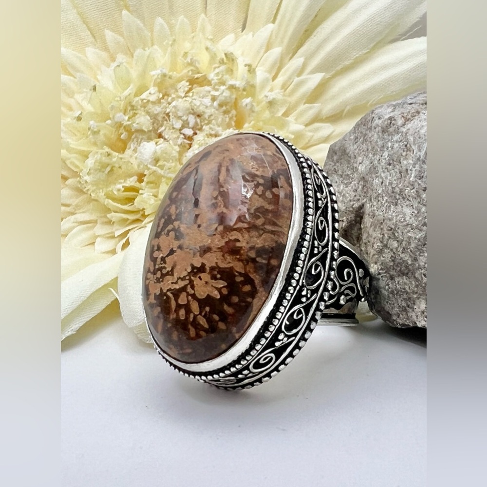 SPIDER WEB JASPER RING - Picture 9 of 9